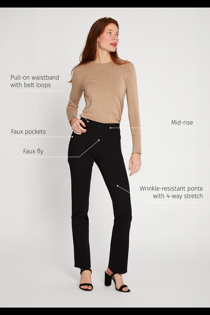 Betabrand Dress Pant Yoga Pants Women's XL Black Straight Leg NWT